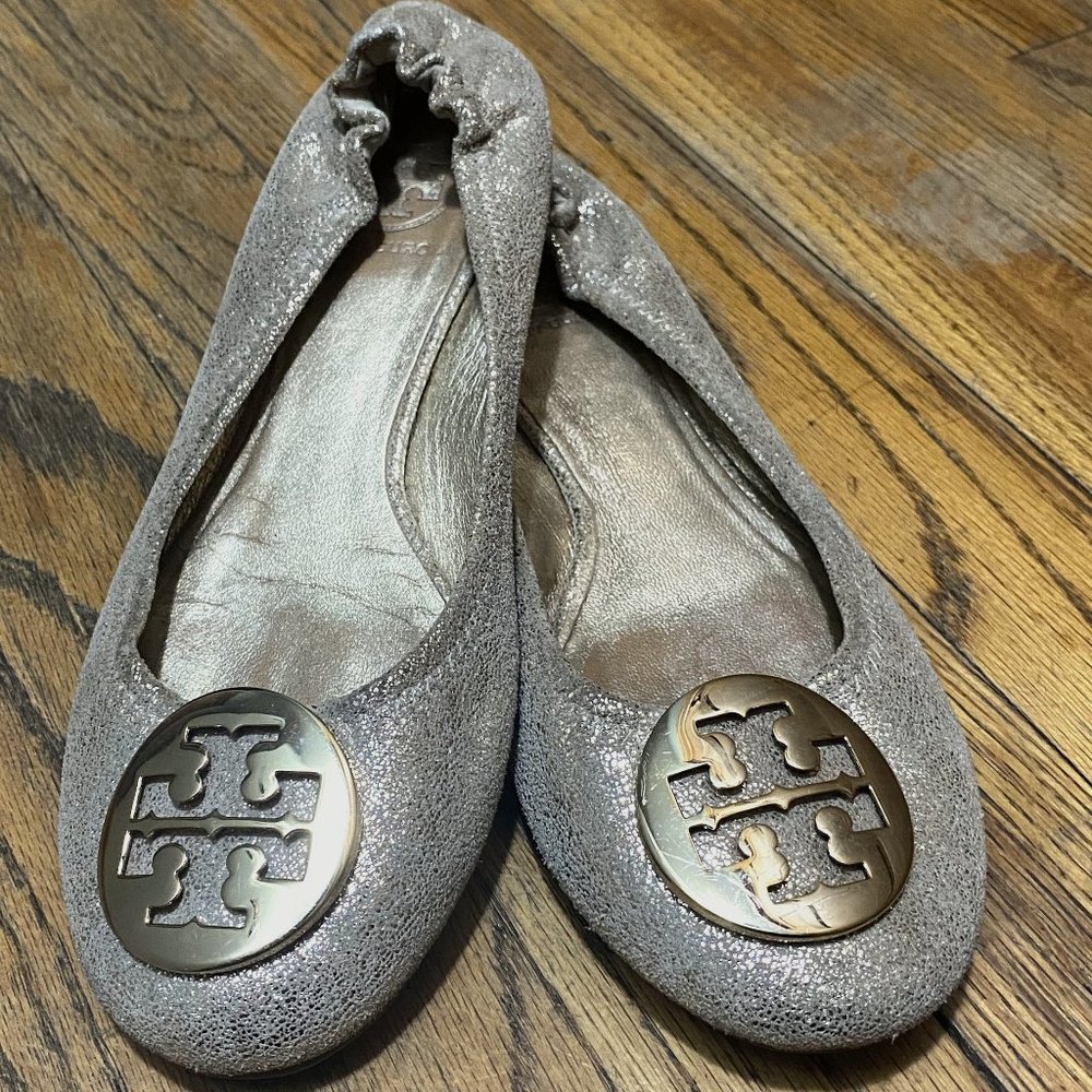 Tory Burch Gold Reva Ballet Flat Size 7